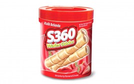 S360 Wafer Sticks Strawberry Flavoured Cream   Container  400 grams